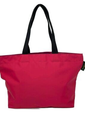Herve Chapelier Nylon Square Shoulder A4L Red Bordeaux Black Nylon Shoulder Bag
